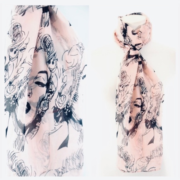 Black and Pink Marilyn Monroe Scarf - Picture 4 of 4